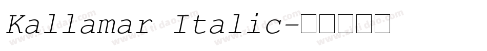 Kallamar Italic字体转换